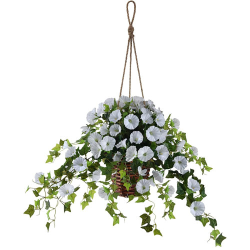 Primrue Estrada Silk Hanging Basket Arrangement in Basket Wayfair